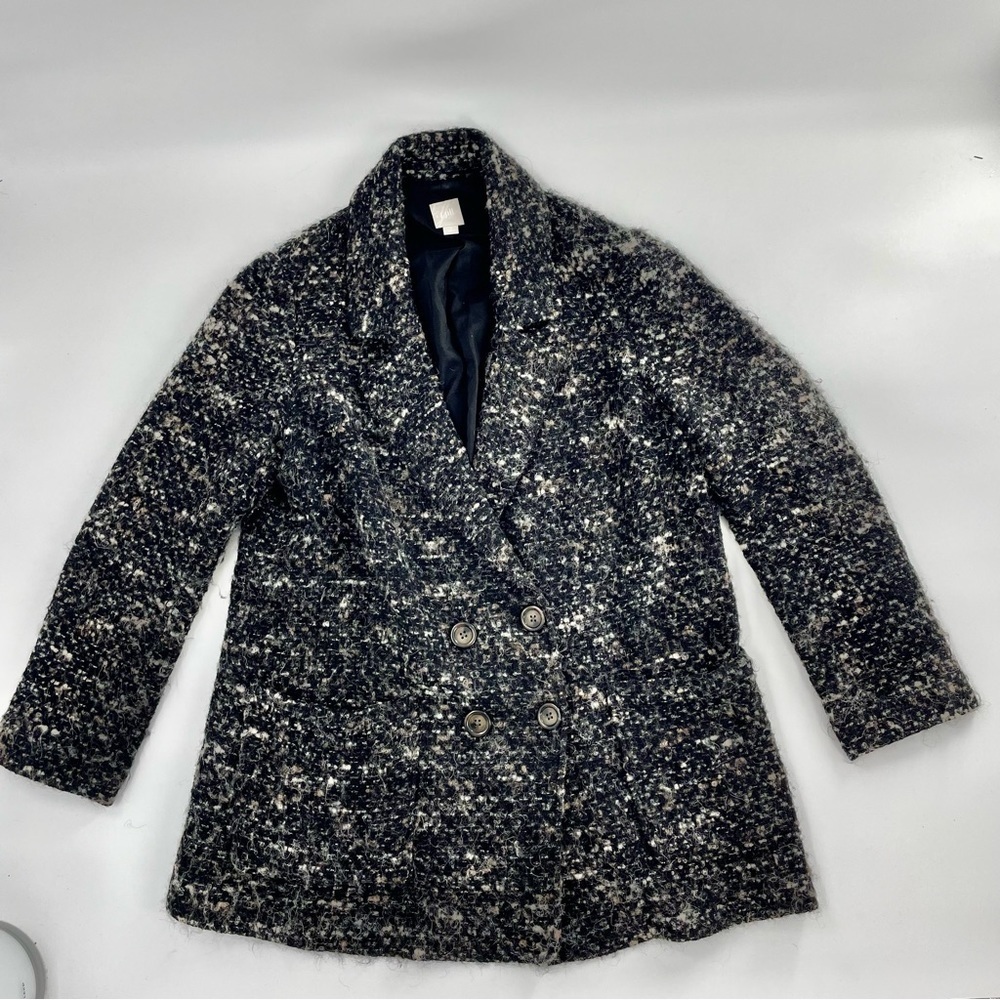 J. Jill 2 button Coat Alpaca Wool‎ Boucle midi Jacket